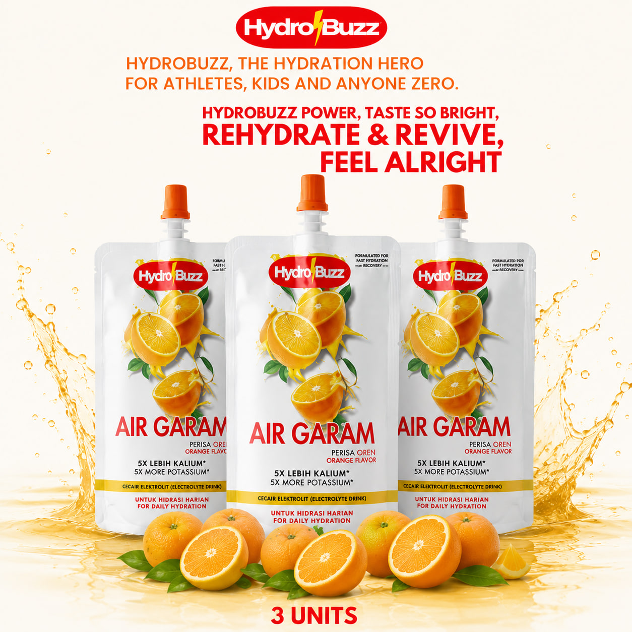 Air Garam Perisa Oren (3 units)